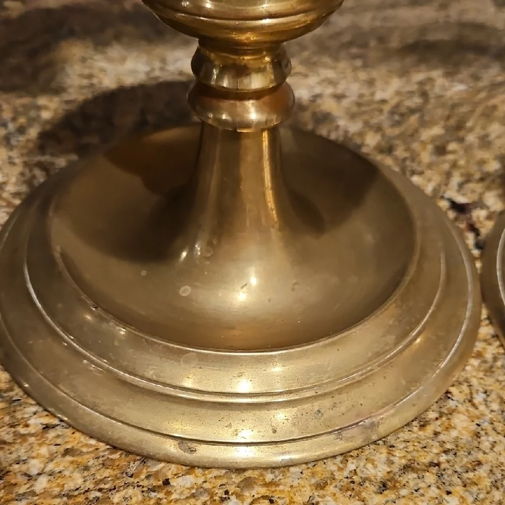 Solid Brass Vintage Pricket Candlestick Holders - Set of 2